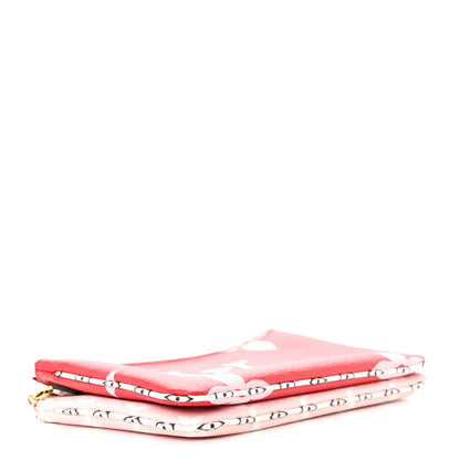 Louis Vuitton Monogram Giant Double Zip Pochette Rouge 4 of 14