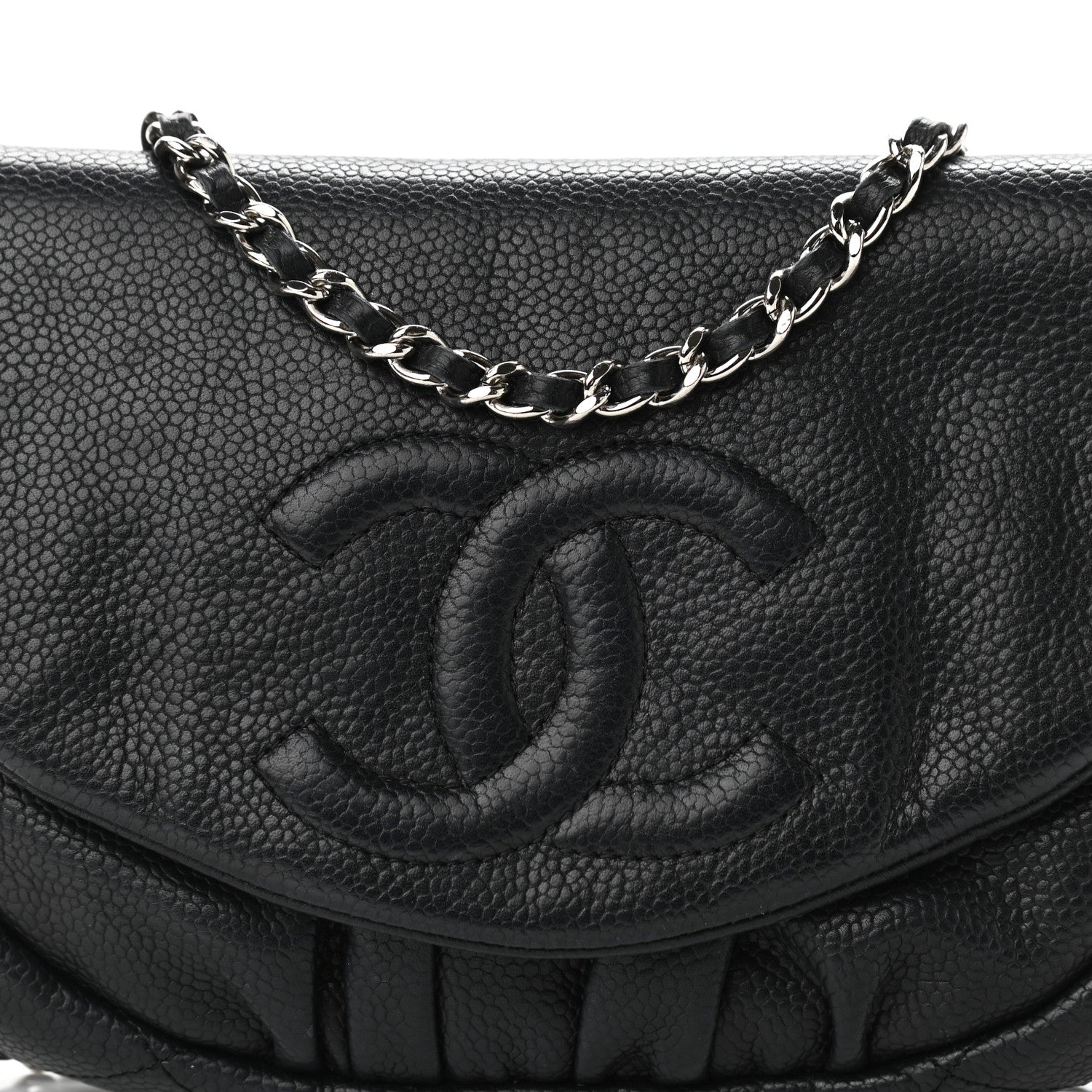 Chanel Caviar Half Moon Wallet On Chain WOC Black 11 of 12