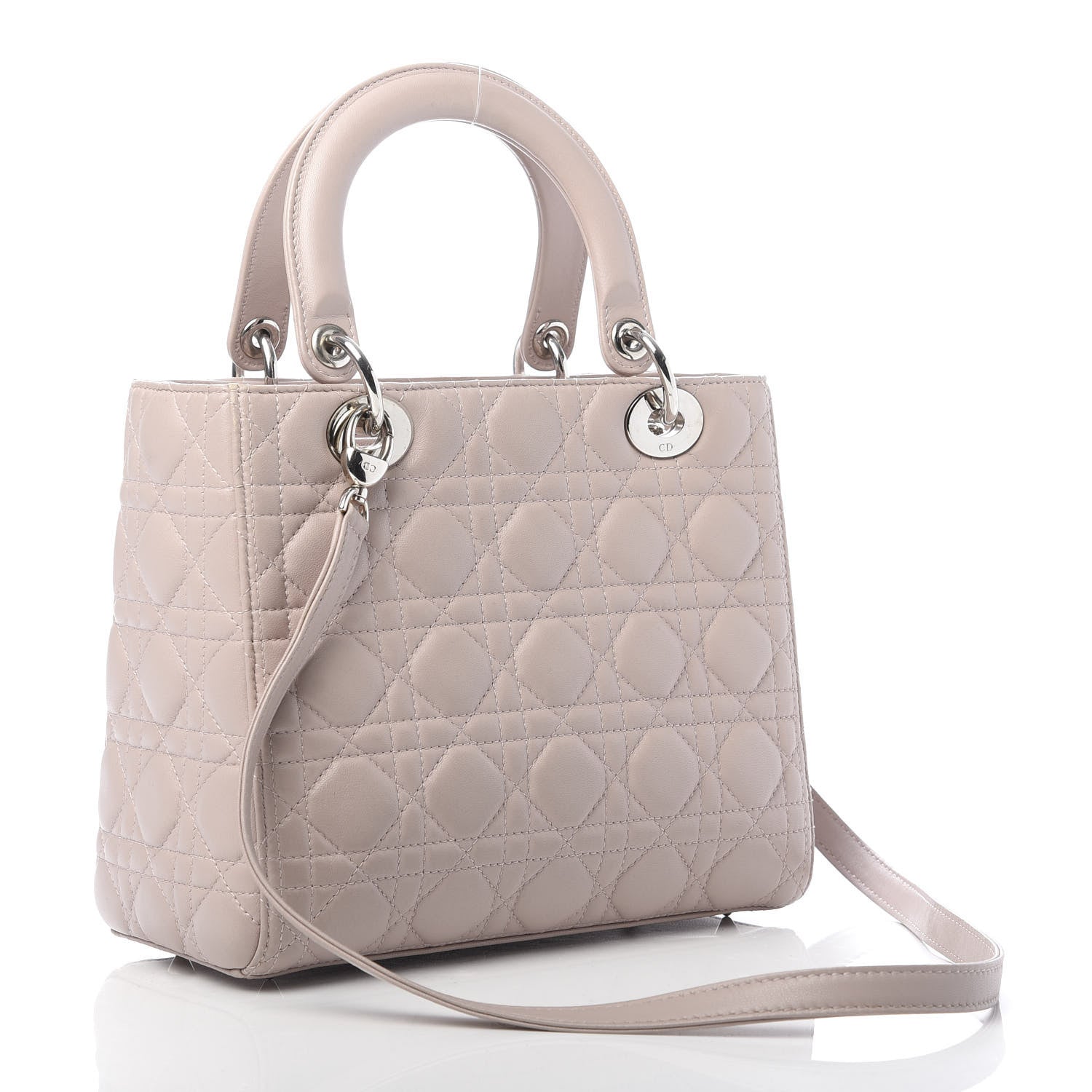 Christian Dior Lambskin Cannage Medium Lady Dior Light Pink 3 of 11