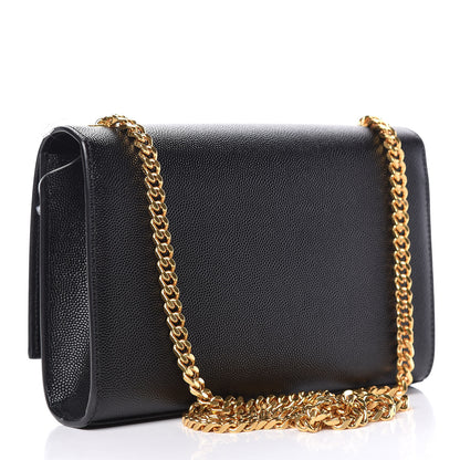 Saint Laurent Grain De Poudre Small Monogram Kate Satchel Black 3 of 10