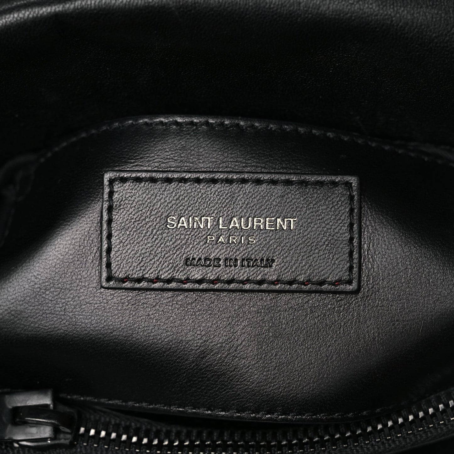 Sheepskin Matelasse Chevron Monogram Monochrome Medium College Bag Black