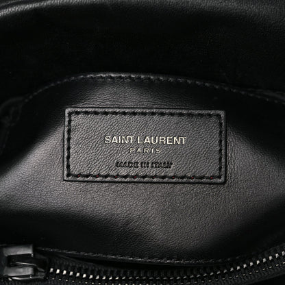 Saint Laurent Sheepskin Matelasse Chevron Monogram Monochrome Medium College Bag Black 5 of 10