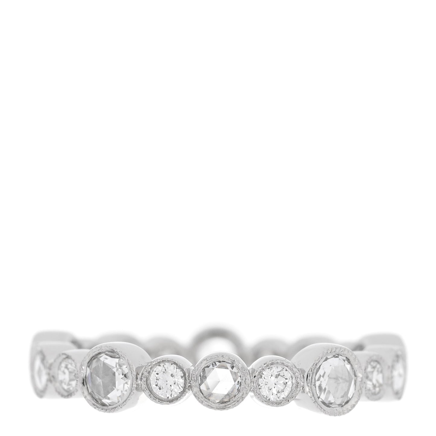 Platinum Diamond Narrow Cobblestone Band Ring 47 4.25