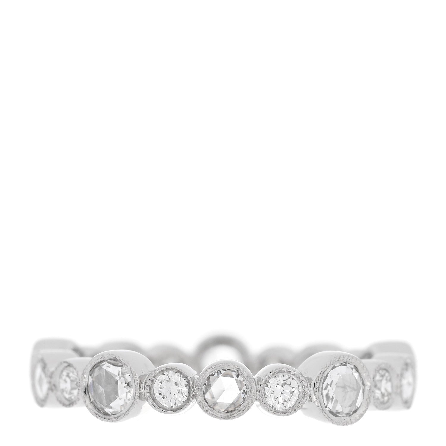 Tiffany Platinum Diamond Narrow Cobblestone Band Ring 47 4.25 3 of 4