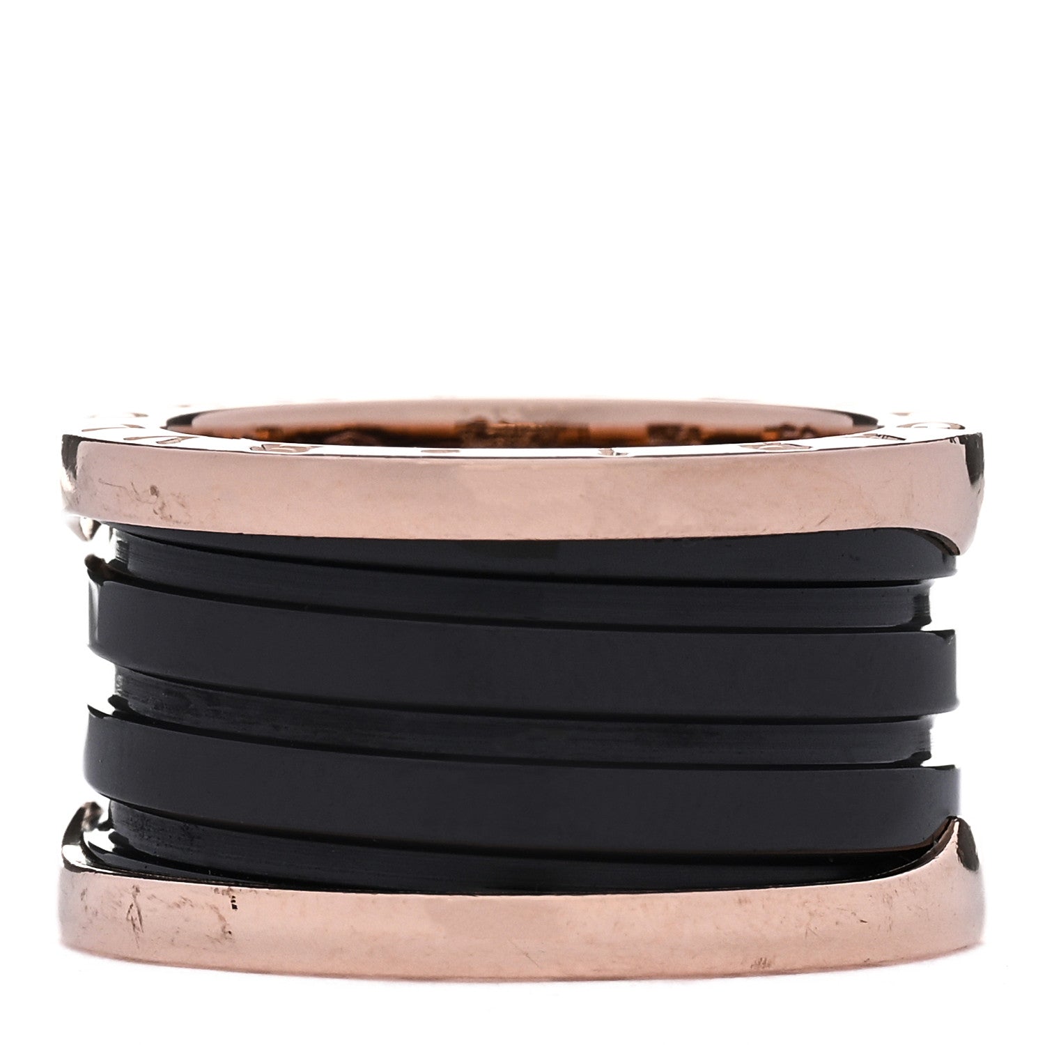 Bulgari 18K Rose Gold Black Ceramic B.Zero1 Four-Band Ring 52 6 3 of 7