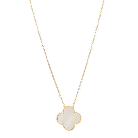 Van Cleef & Arpels 18K Yellow Gold Mother of Pearl Magic Alhambra Pendant Necklace 1 of 1
