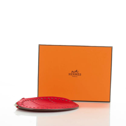 Hermes Chevre Mysore Evelyne Coin Purse Rouge Casaque 4 of 7
