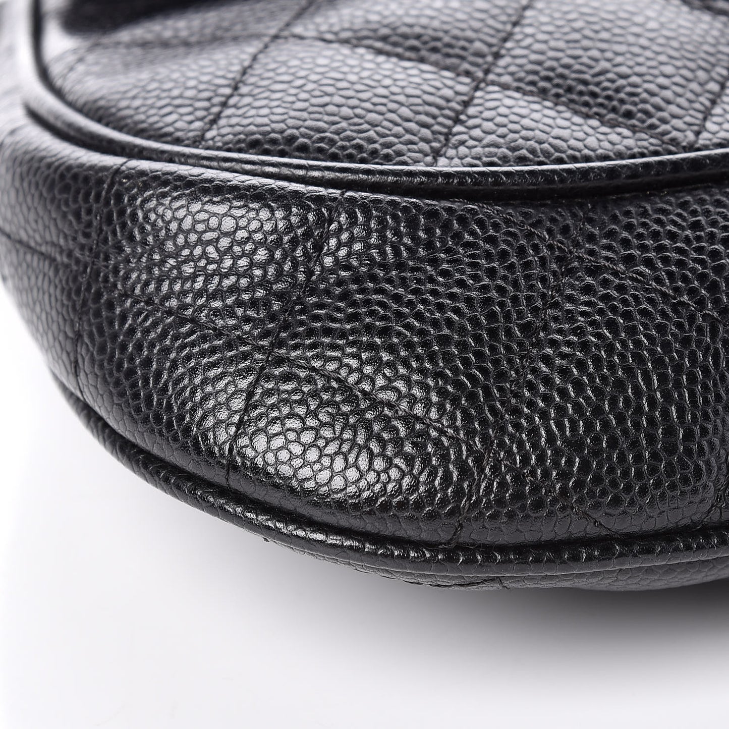 Caviar Quilted Small Flap Shoulder Bag Black
