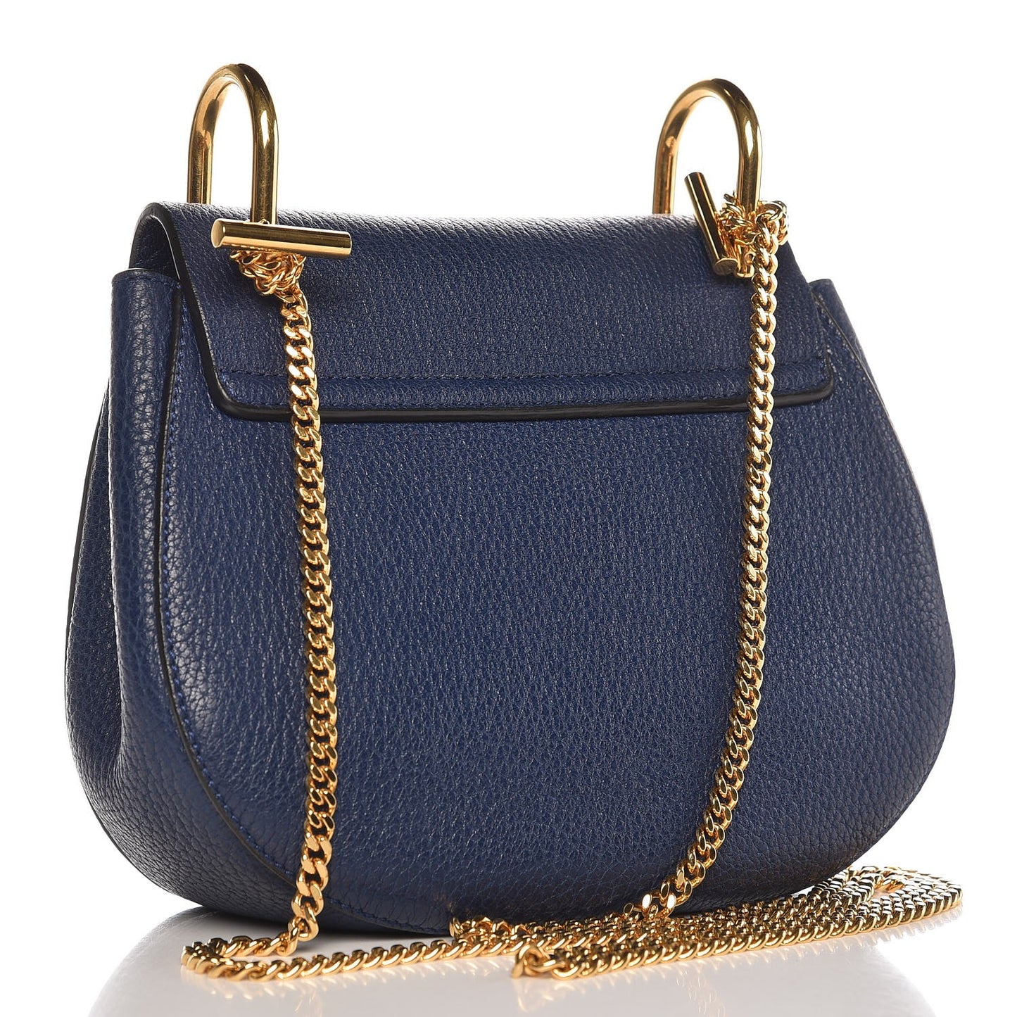 Grained Lambskin Mini Drew Shoulder Bag Royal Navy