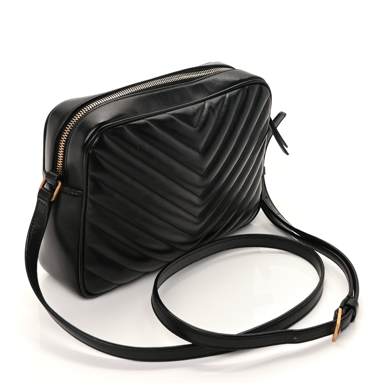 Saint Laurent Calfskin Matelasse Monogram Lou Camera Bag  Black 2 of 8