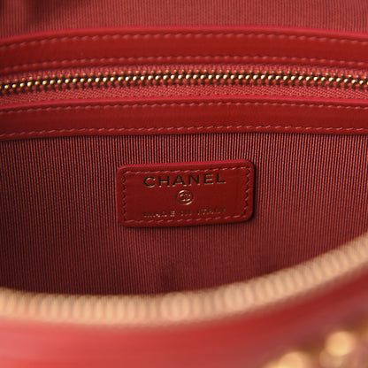 Chanel Goatskin Quilted Large 19 Cosmetic Case Red 6 of 8