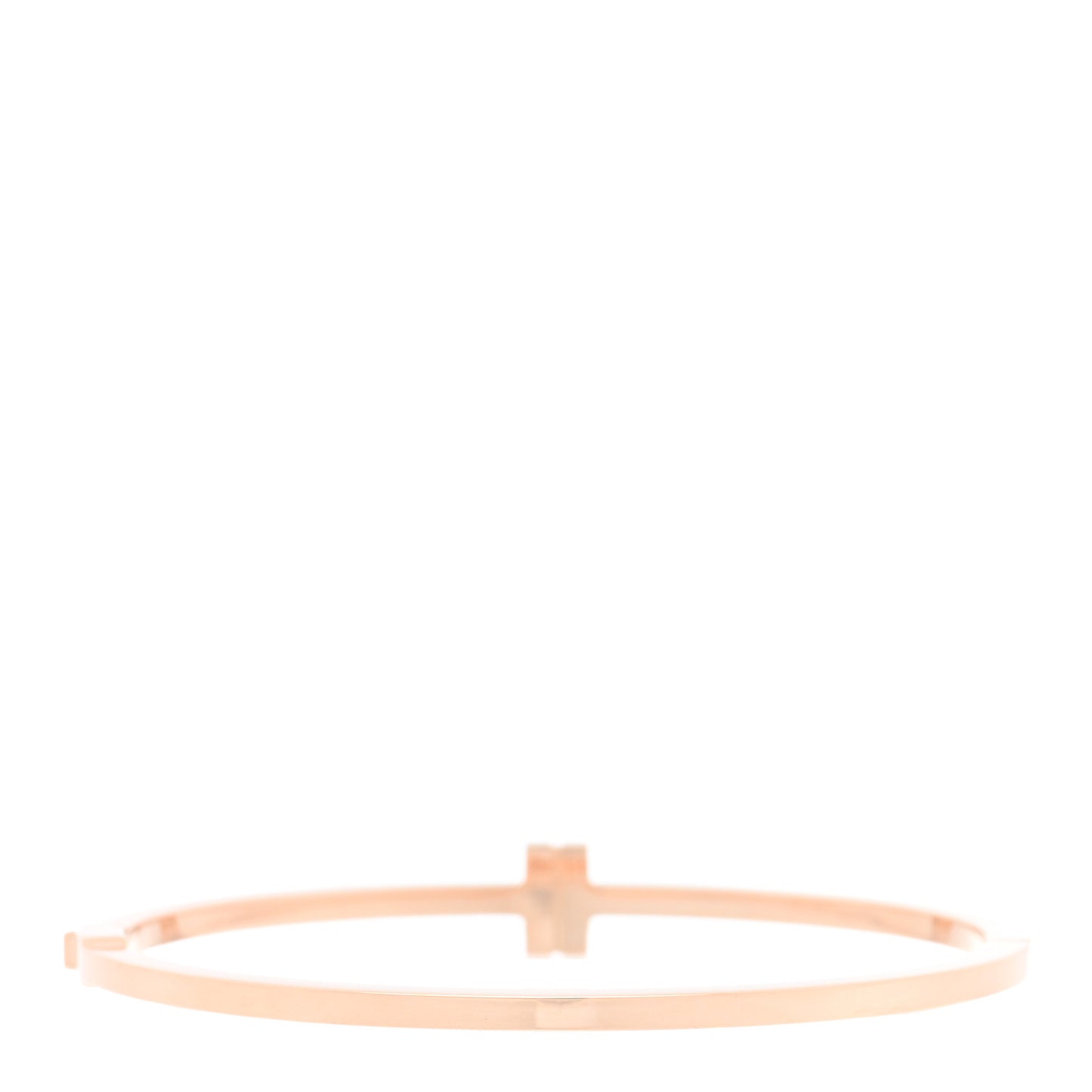 18K Rose Gold Diamond T Hinged Wire Bangle Bracelet