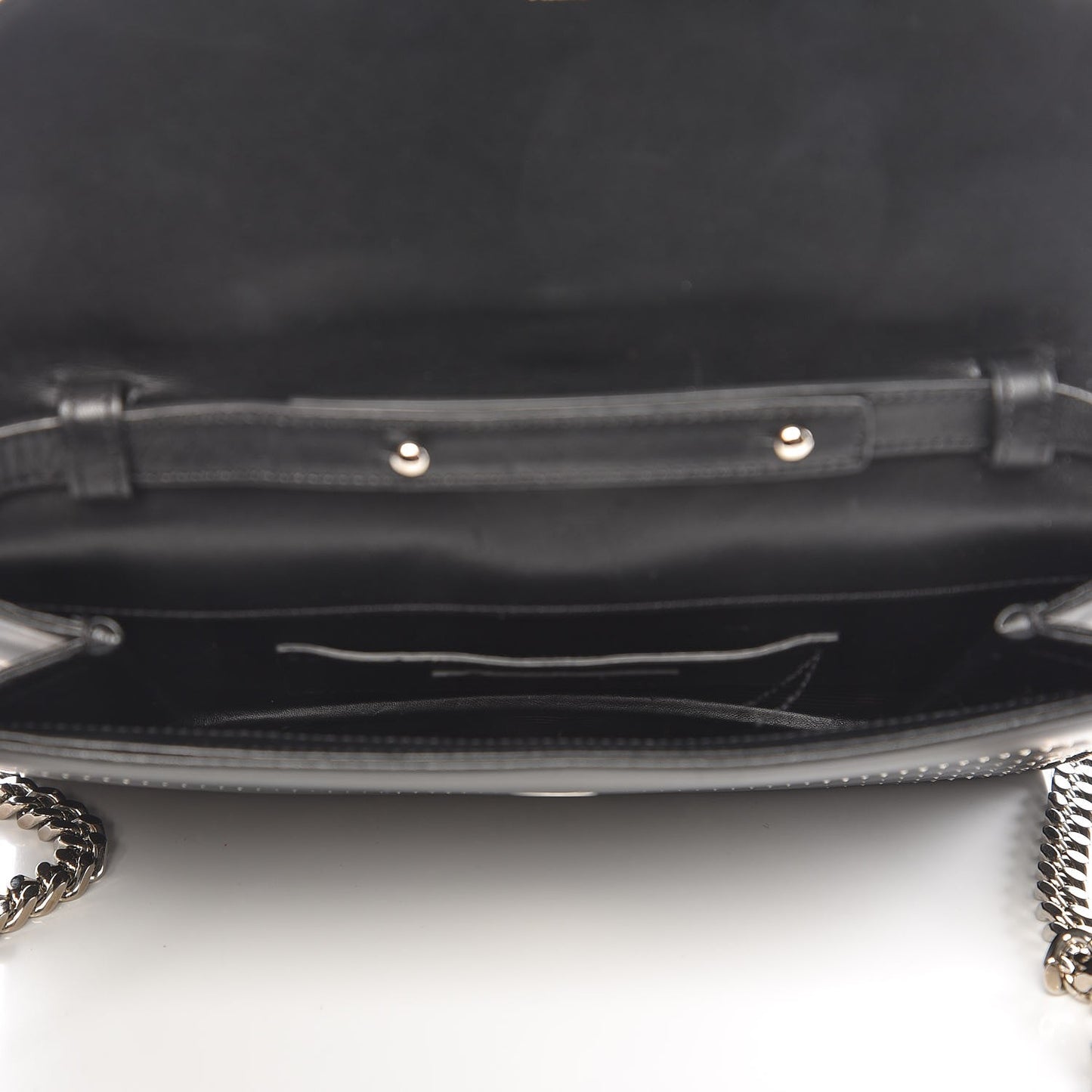 Lambskin Matelasse Chevron Studded Medium Monogram Satchel Black