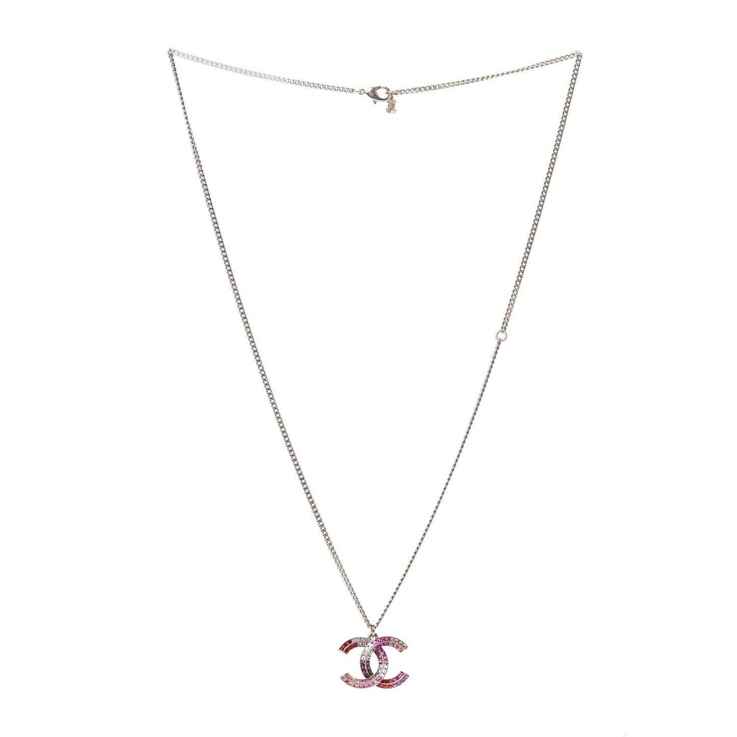 Crystal Baguette CC Necklace Gold Multicolor