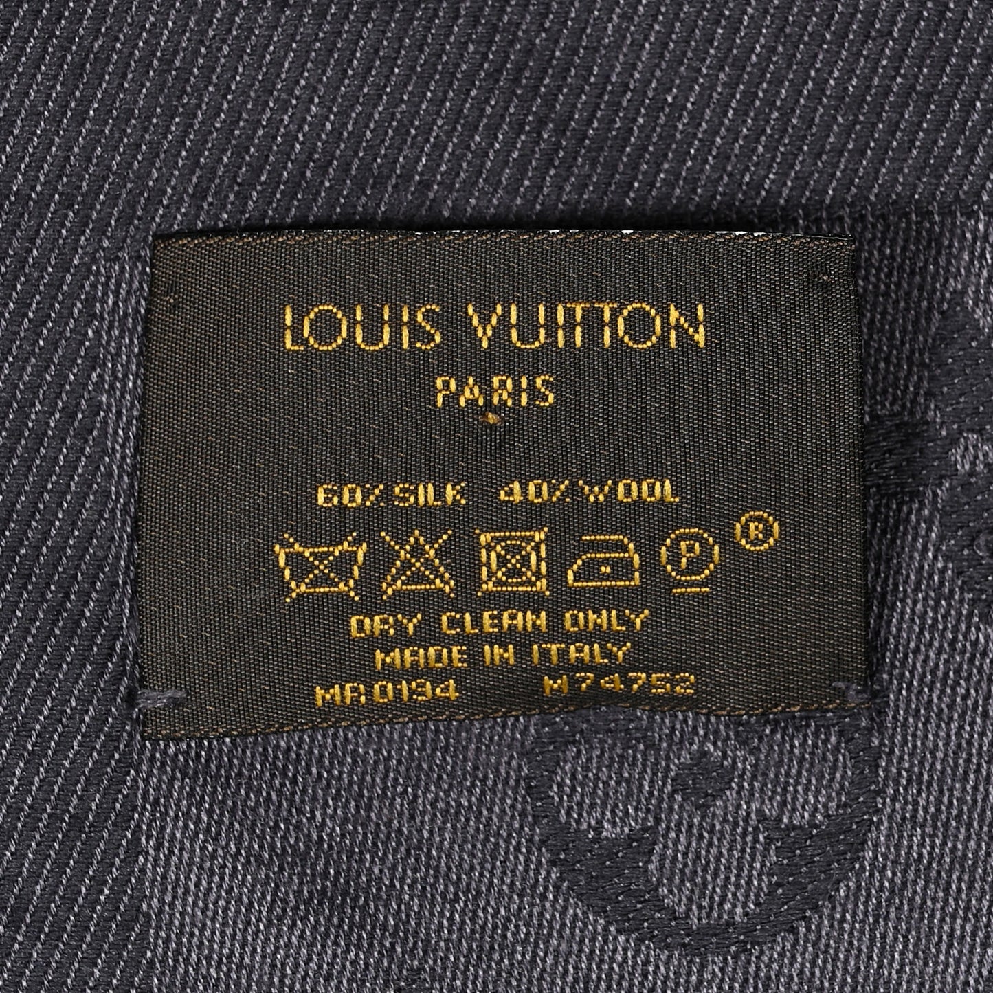 Silk Lurex Wool Monogram Shine Shawl Black