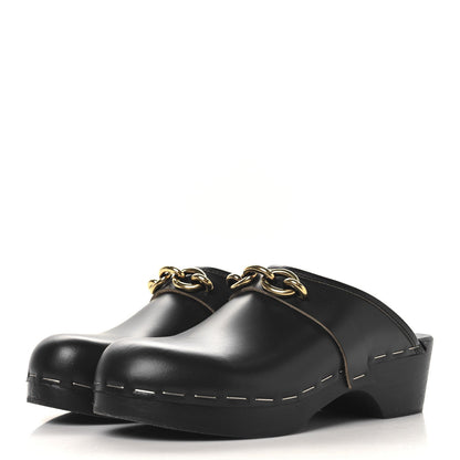 Saint Laurent Smooth Calfskin Le Maillon Clogs 39 Black 4 of 7