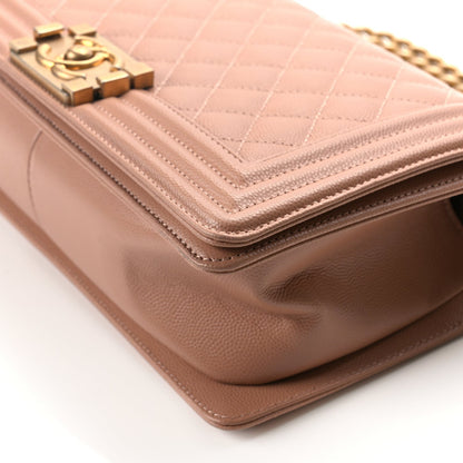 Chanel Caviar Quilted Medium Boy Flap Beige 9 of 10