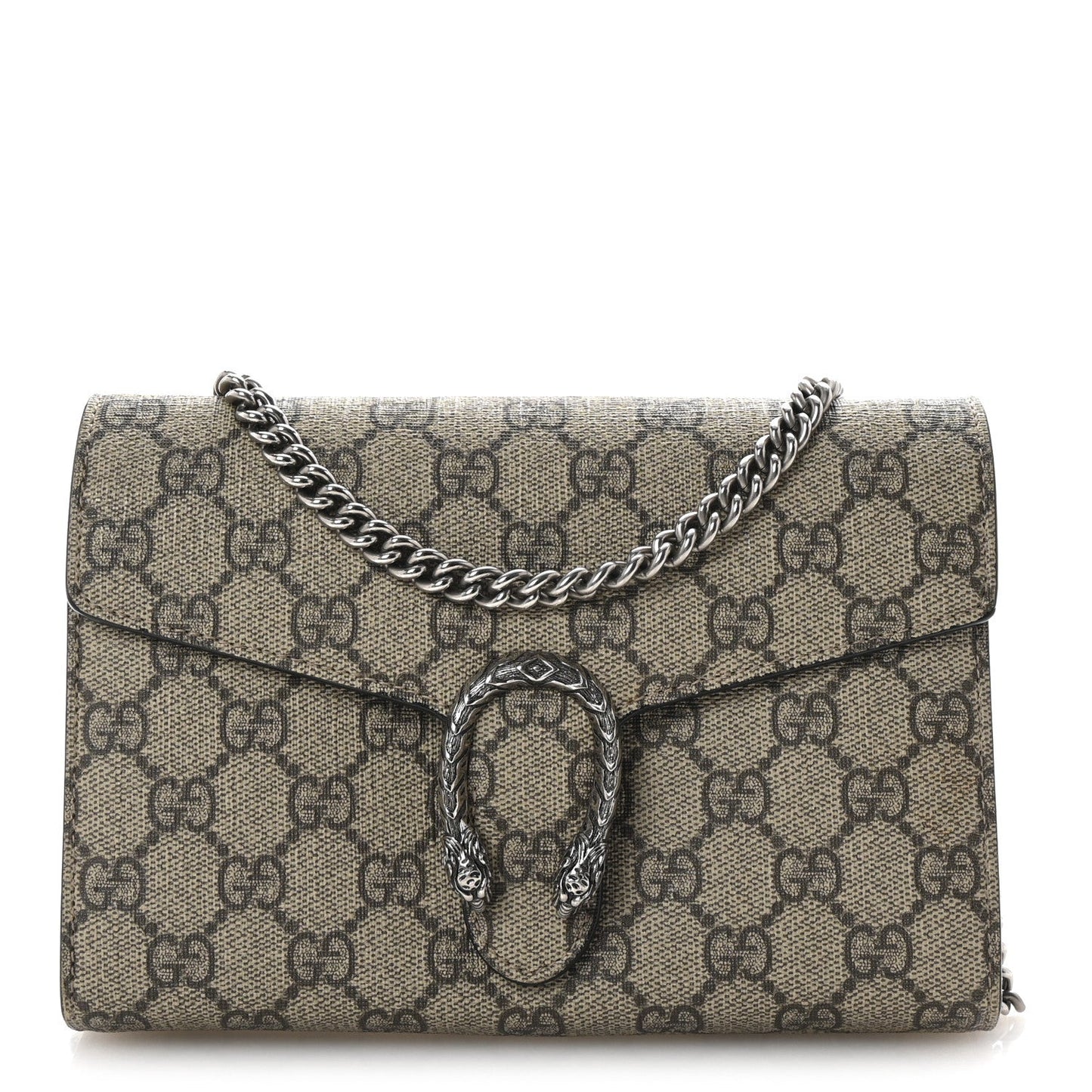GG Supreme Monogram Mini Dionysus Chain Wallet Beige Black