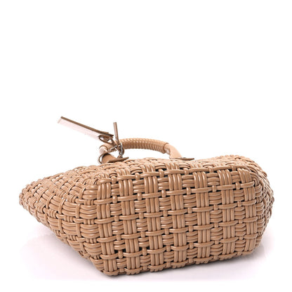 Balenciaga Varnished Faux Calfskin Braided XS Bistro Basket Beige 3 of 8