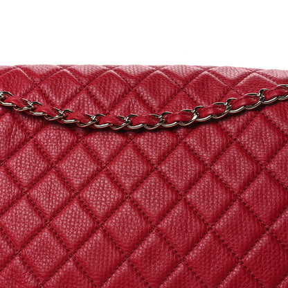 Chanel Calfskin Quilted XXL Travel Flap Bag  Red 6 of 7
