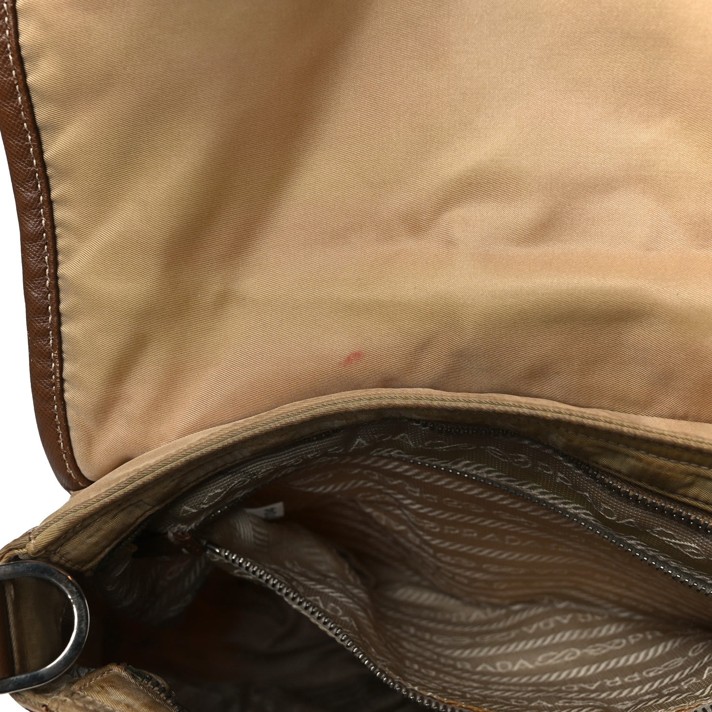 Tessuto Nylon Messenger Bag Beige