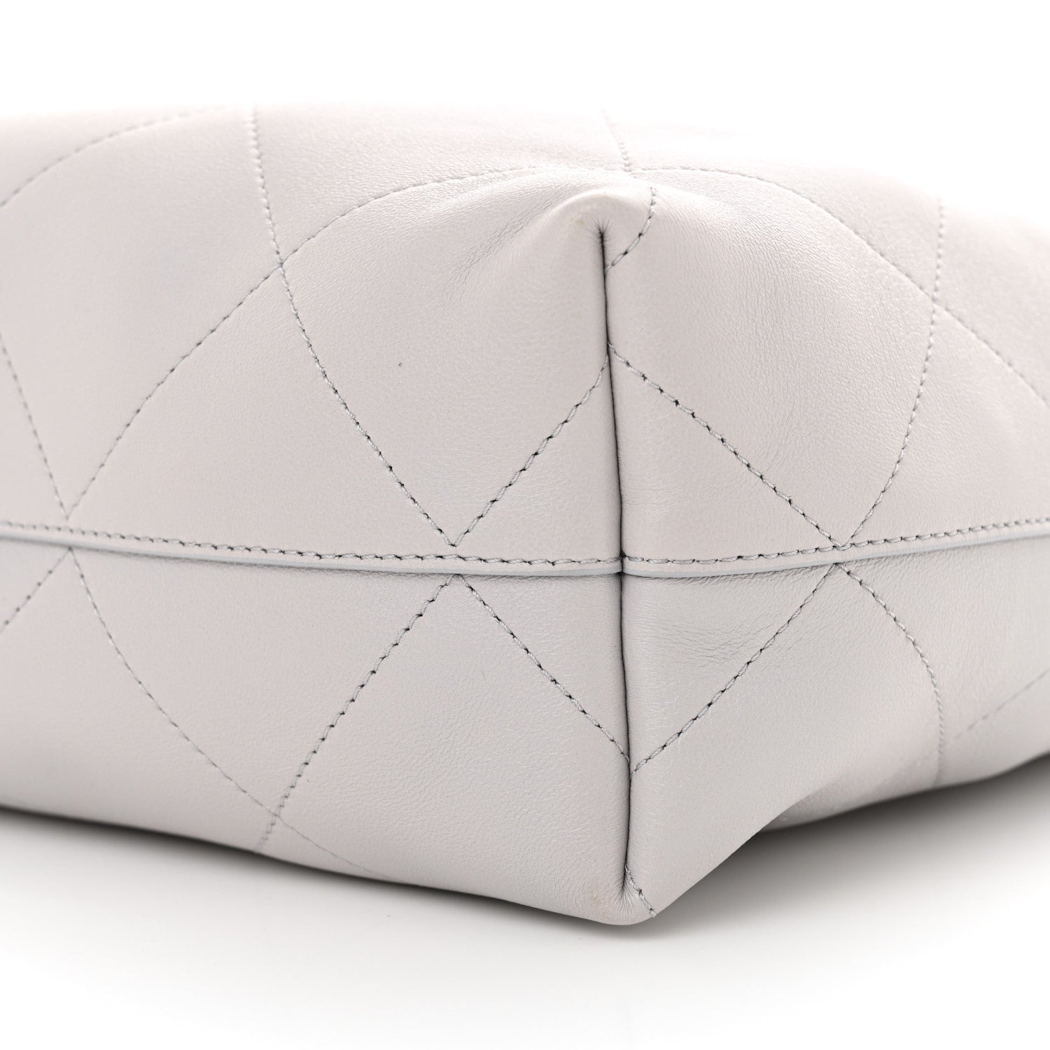 Chanel Shiny Lambskin Lambskin Quilted Medium Hobo Grey 11 of 12