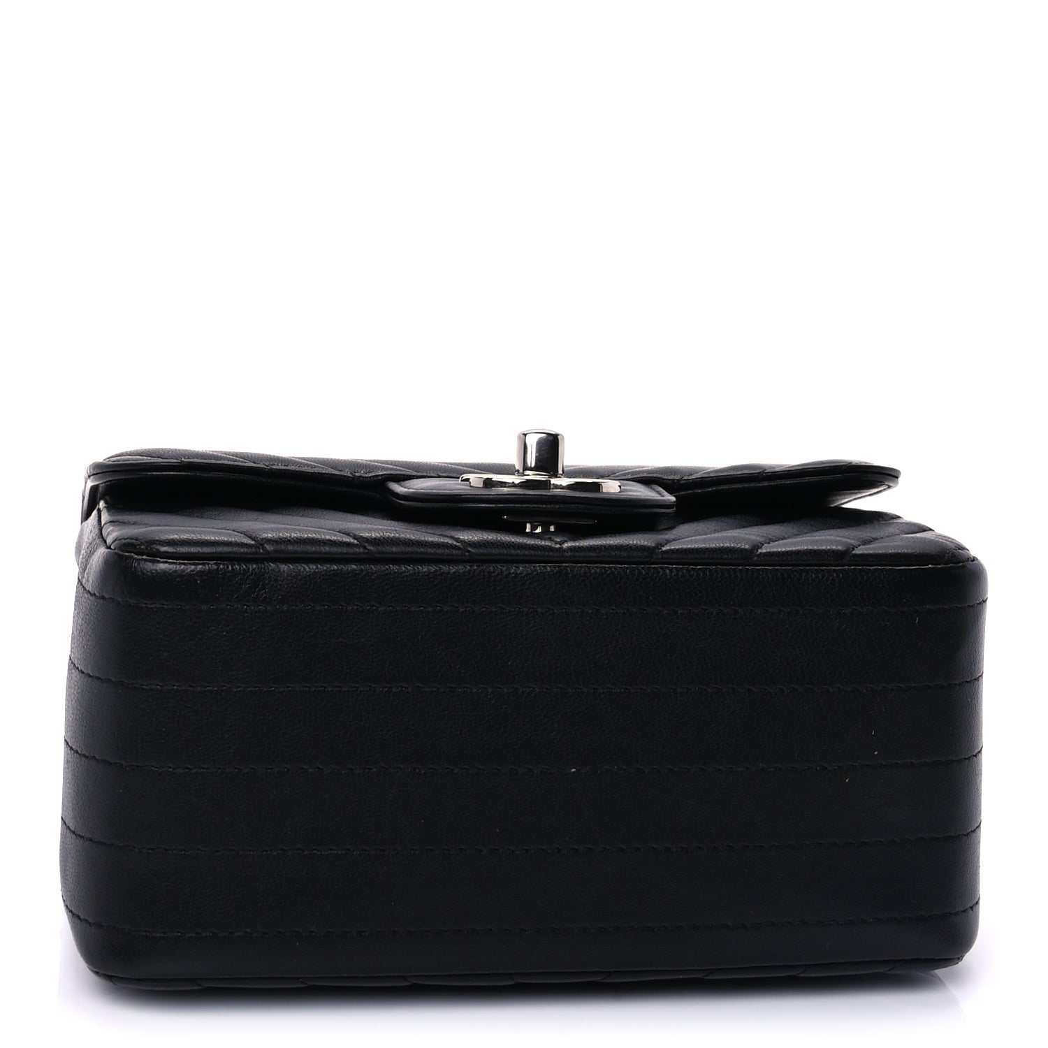 Chanel Lambskin Chevron Quilted Mini Square Flap  Black 3 of 8