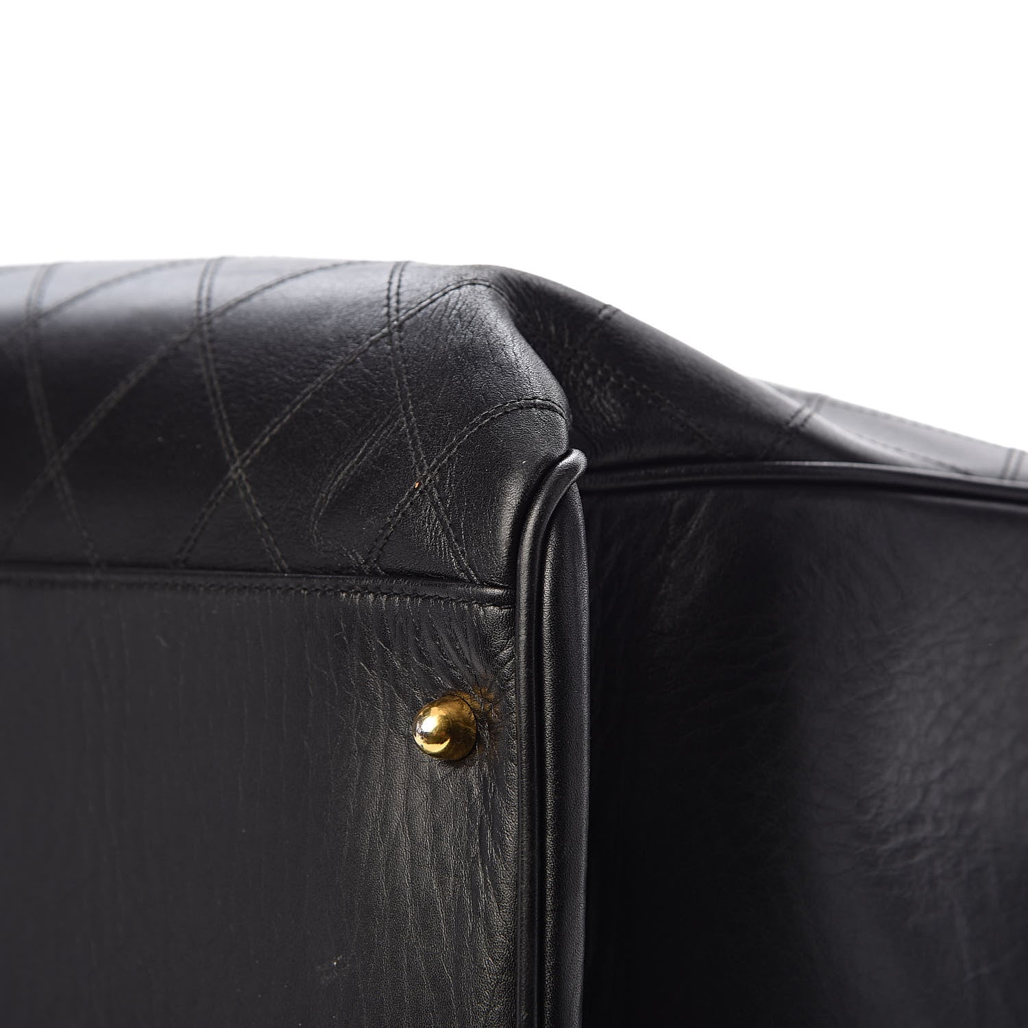 Chanel Calfskin Stitched XL Weekender Black 15 of 20