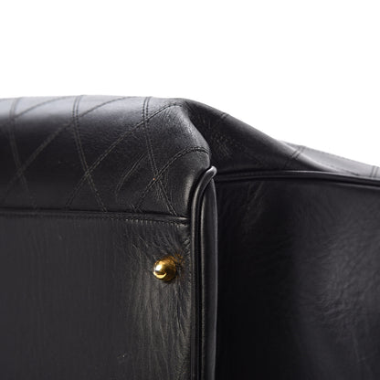 Chanel Calfskin Stitched XL Weekender Black 15 of 20