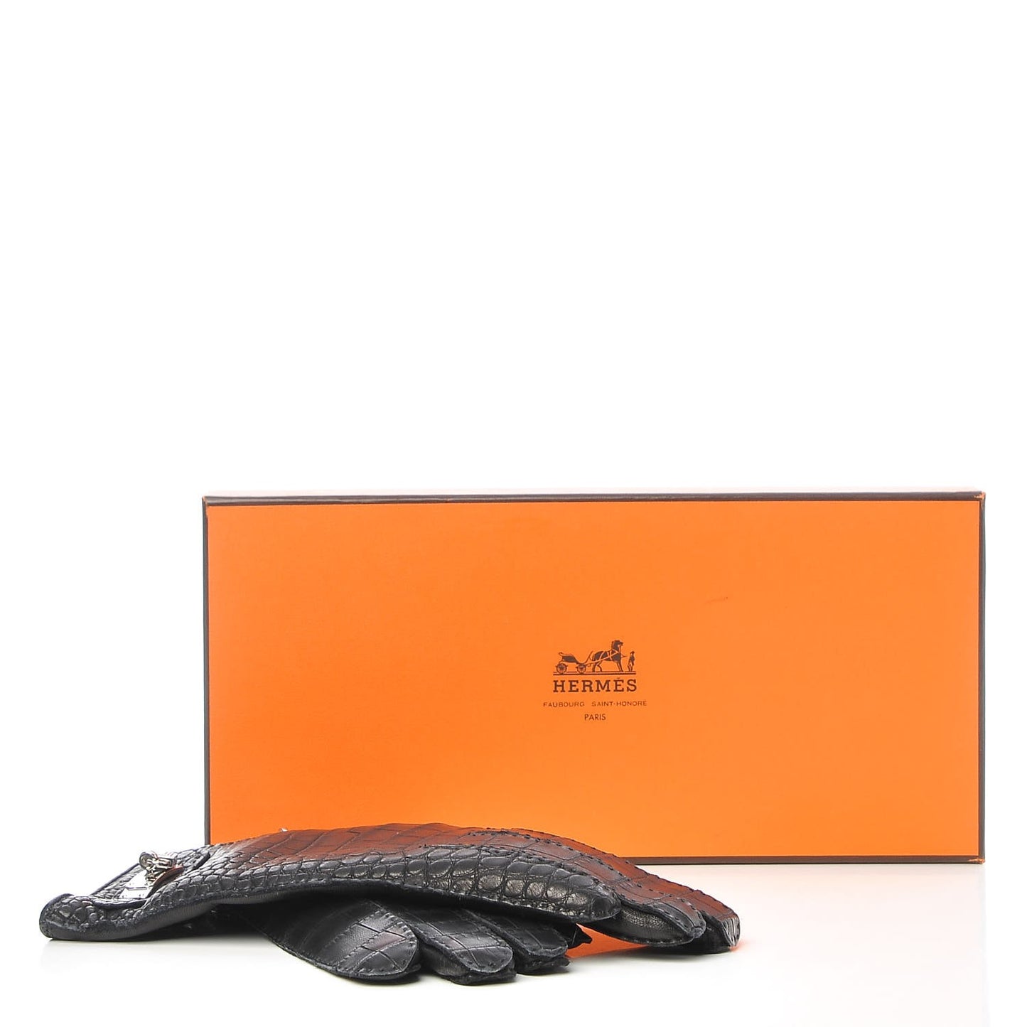 Matte Alligator Soya Kelly Lock Gloves 7 Black