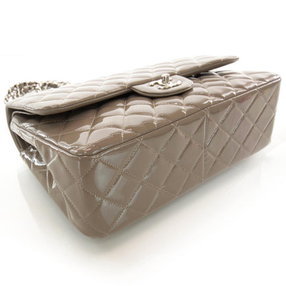 Chanel Patent Jumbo Double Flap Taupe 4 of 9