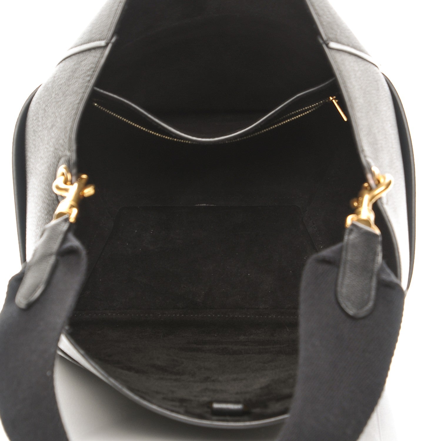 Celine Soft Grained Calfskin Sangle Bucket Bag Black 5 of 6