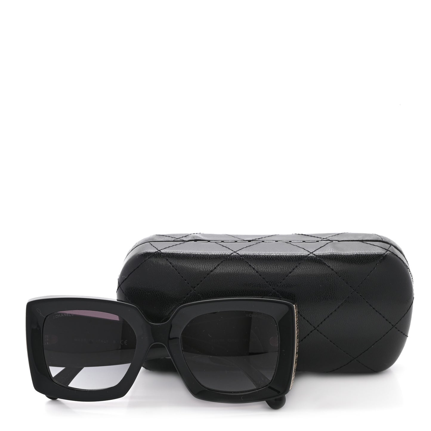 Acetate Rectangle Sunglasses 5435 Black