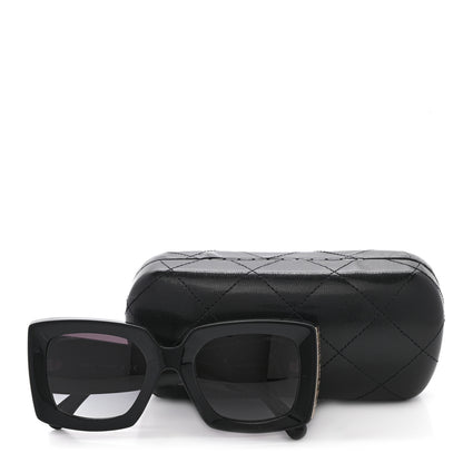 Chanel Acetate Rectangle Sunglasses 5435 Black 8 of 8