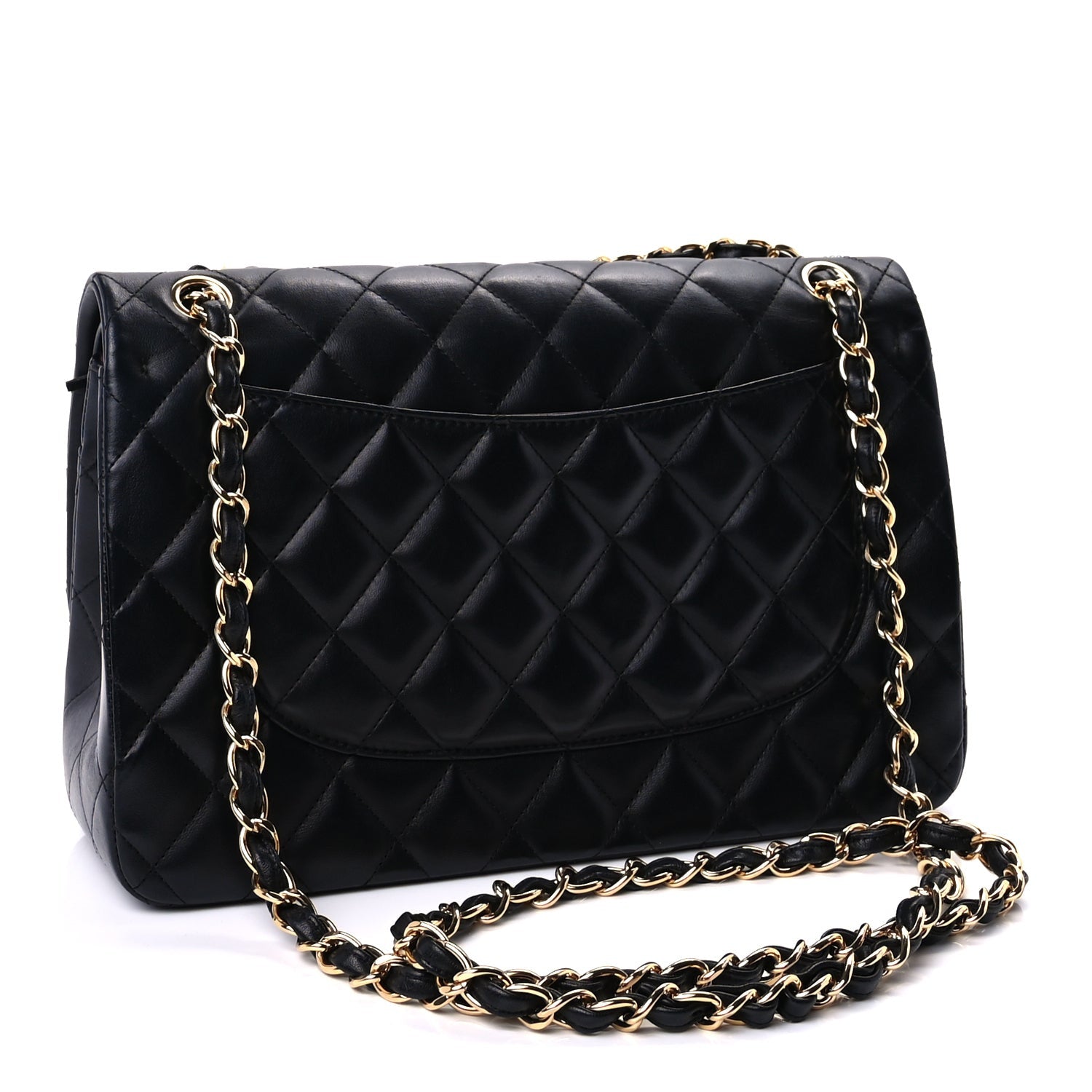 Chanel Lambskin Quilted Jumbo Double Flap  Black 2 of 8