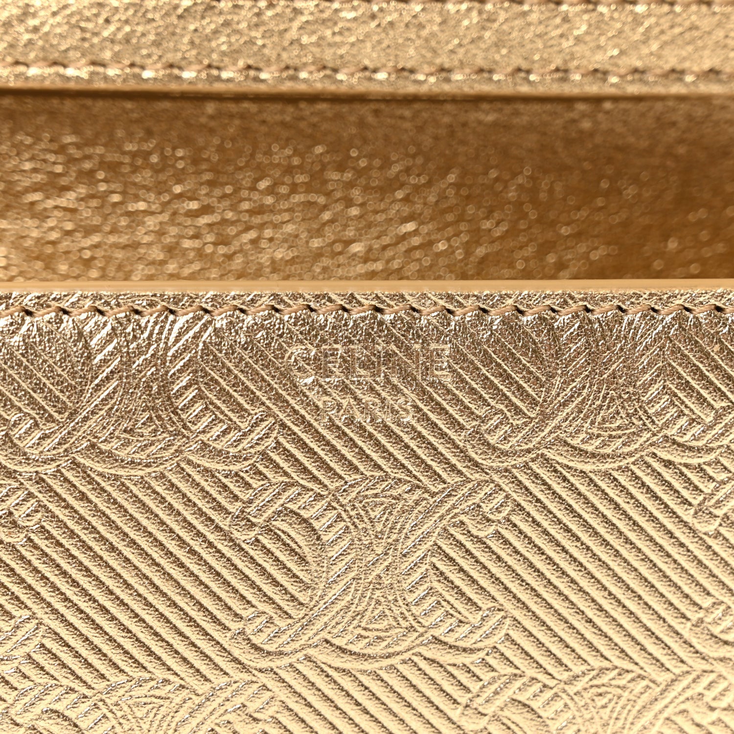 Celine Metallic Triomphe Wallet on Chain 5 of 8