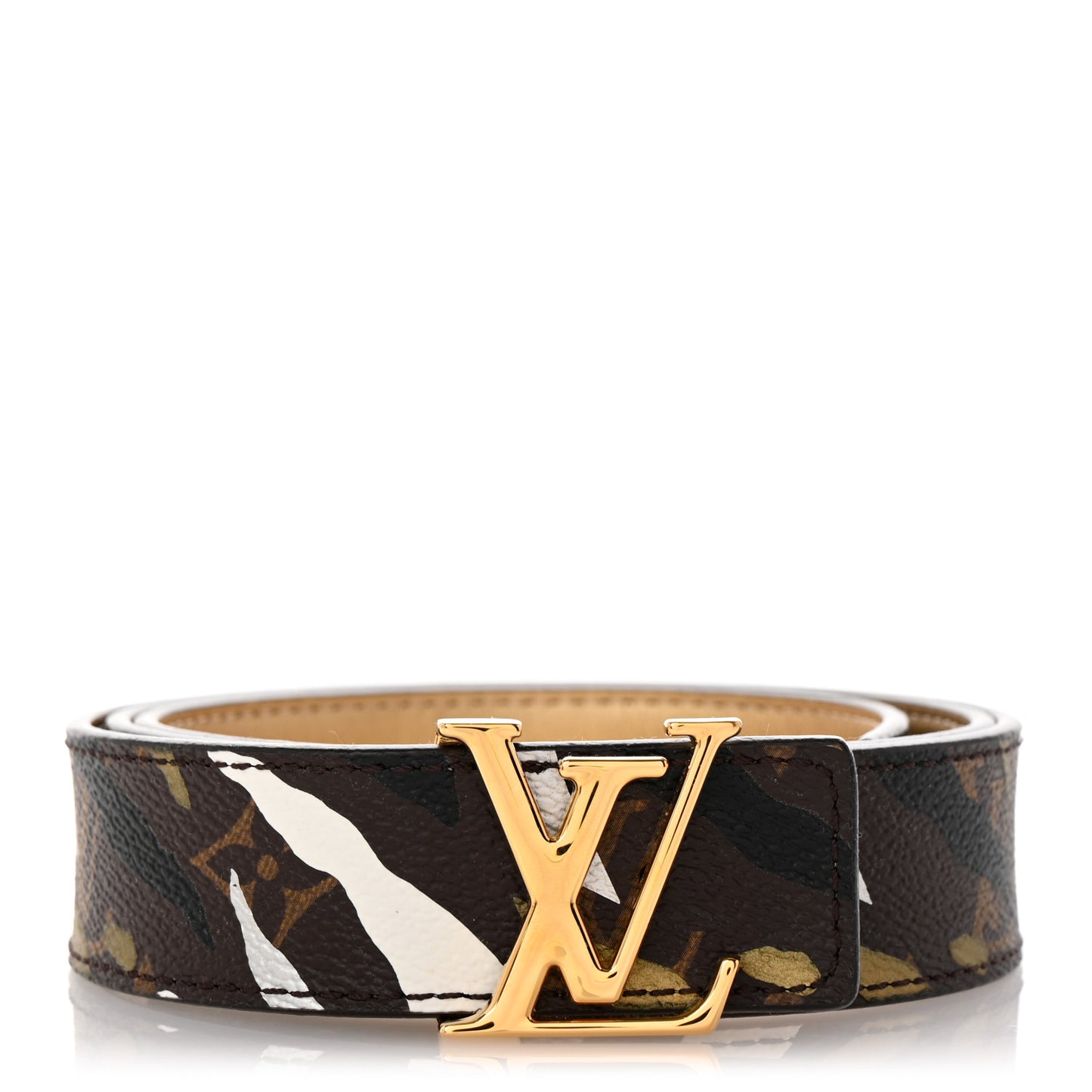 X LOL Monogram Belt 85 34 Gold Silver