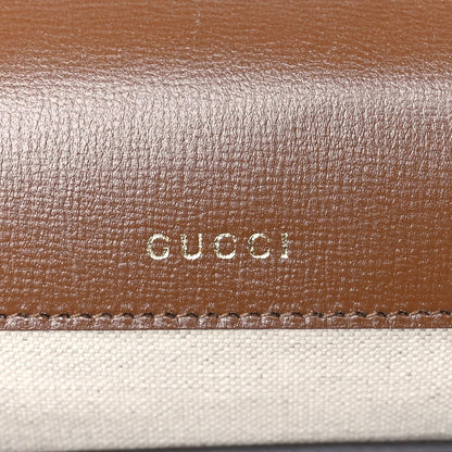 Gucci GG Supreme Monogram Azalea Calfskin Web Mini Horsebit 1955 Shoulder Bag Beige Ebony Brown Sugar 5 of 7
