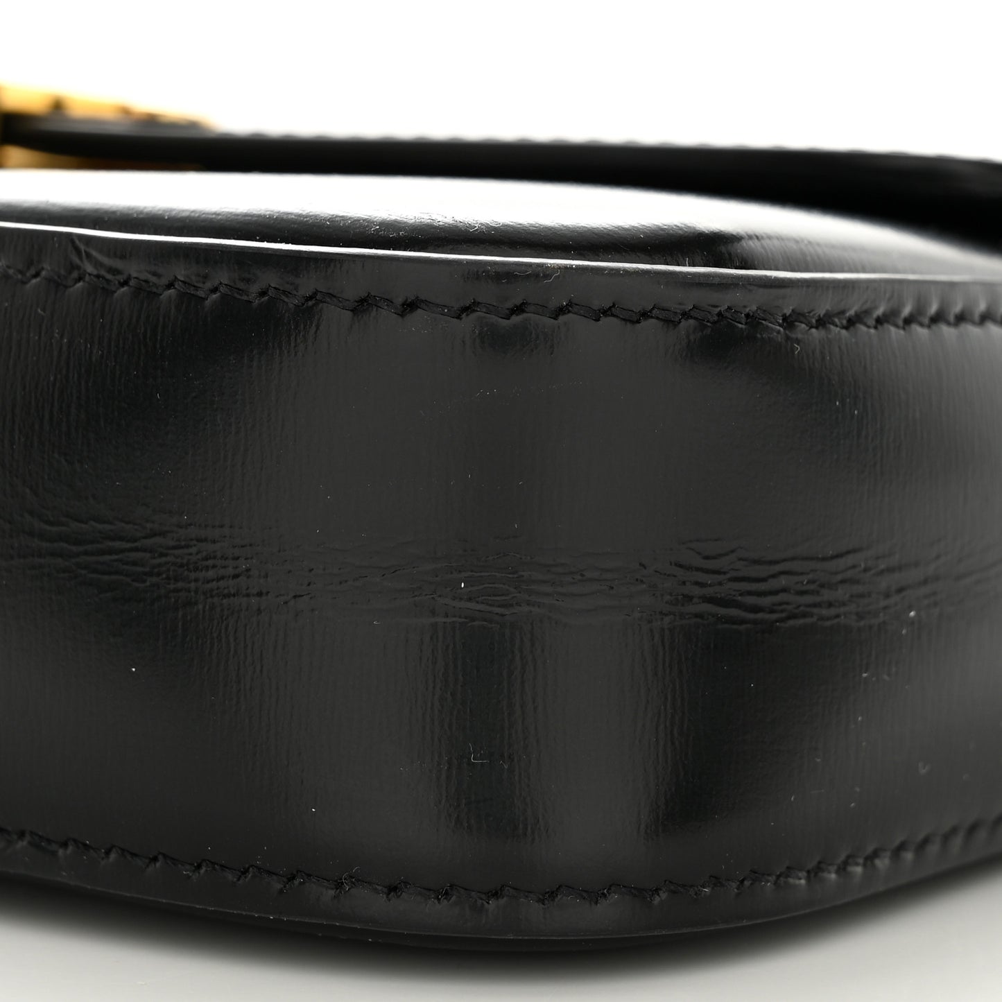 Shiny Calfskin Triomphe Shoulder Bag Black