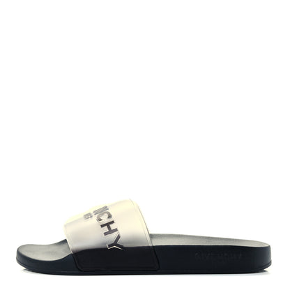 Givenchy Rubber Logo Pool Slide Sandals 41 White Black 1 of 11