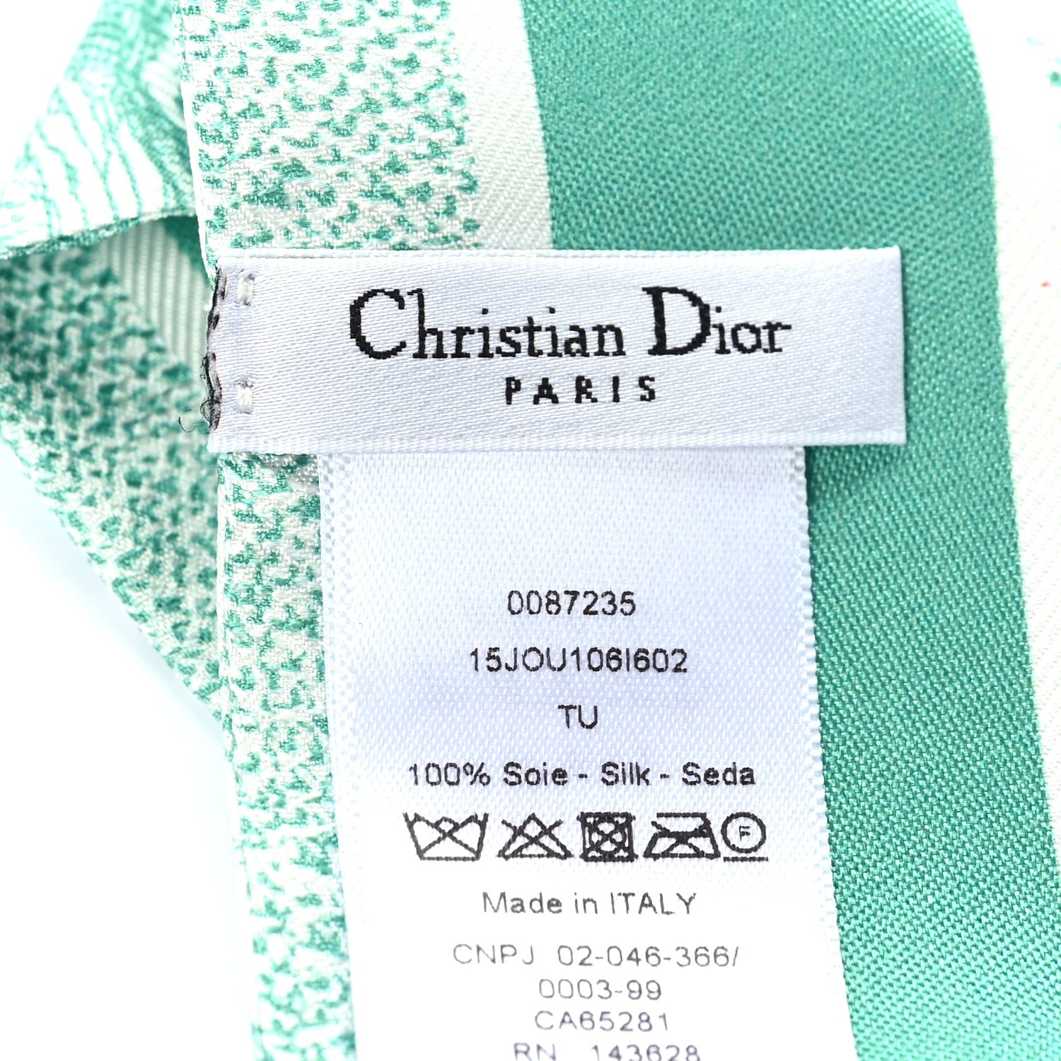 Christian Dior Silk Toile De Jouy Mitzah Scarf  Green 3 of 3