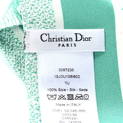 Christian Dior Silk Toile De Jouy Mitzah Scarf  Green 3 of 3