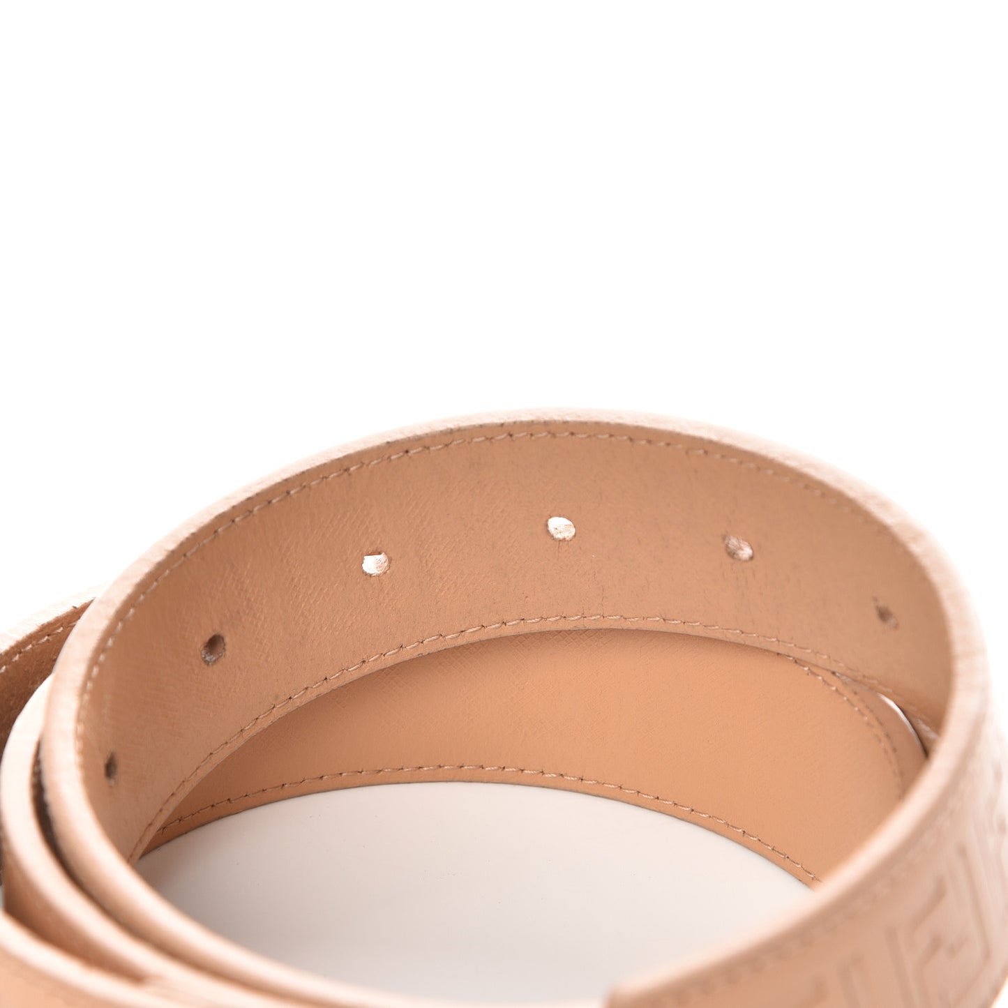 Calfskin FF Embossed Belt 90 36 Beige