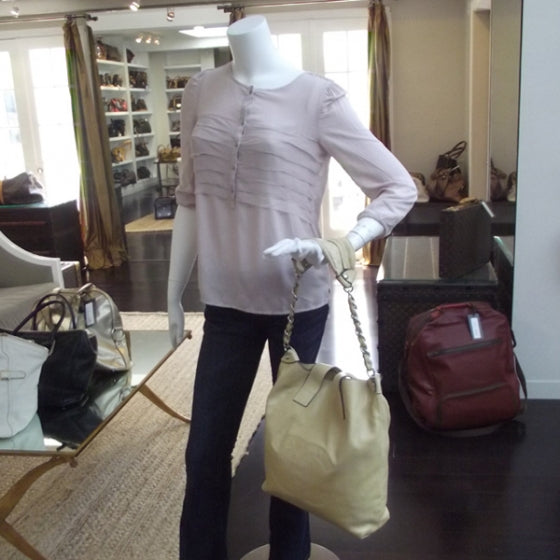 Lambskin Edgy Tote Beige