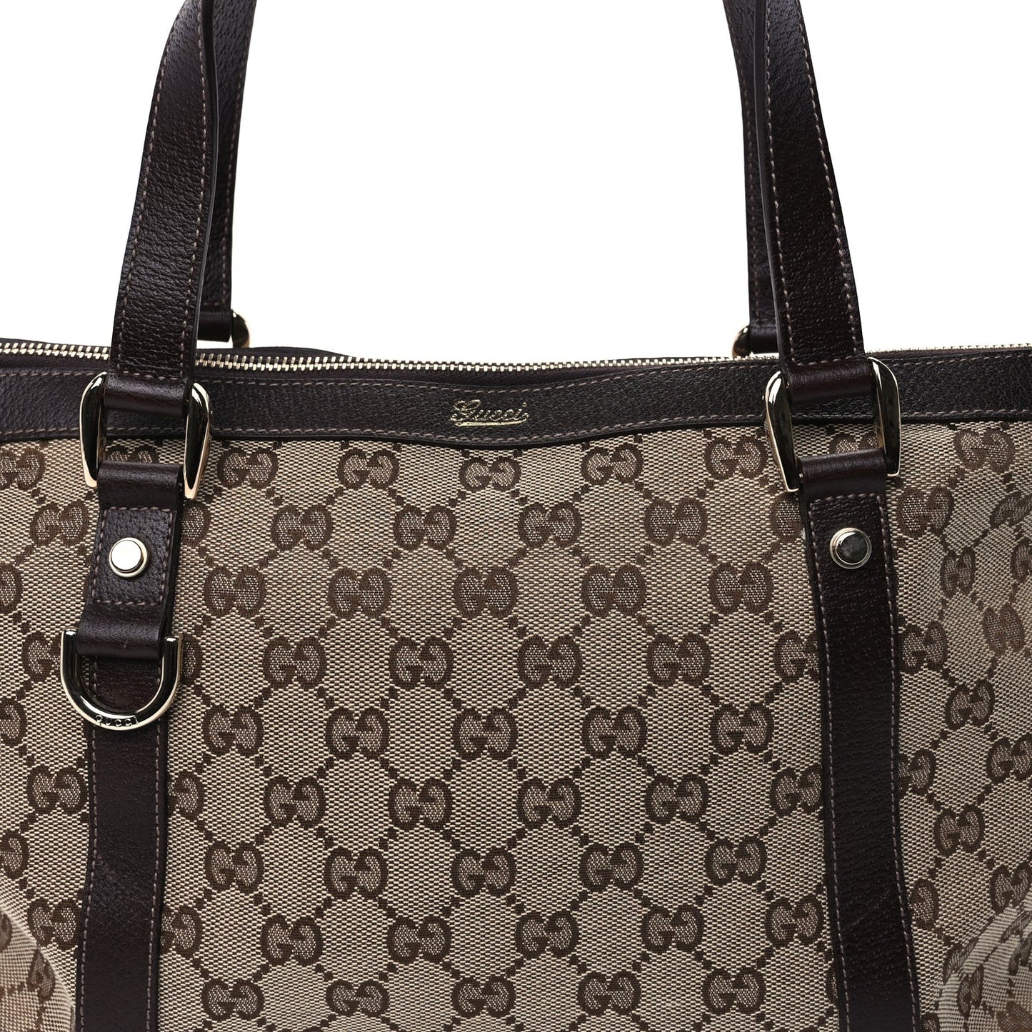 Monogram Medium Abbey Tote Dark Brown
