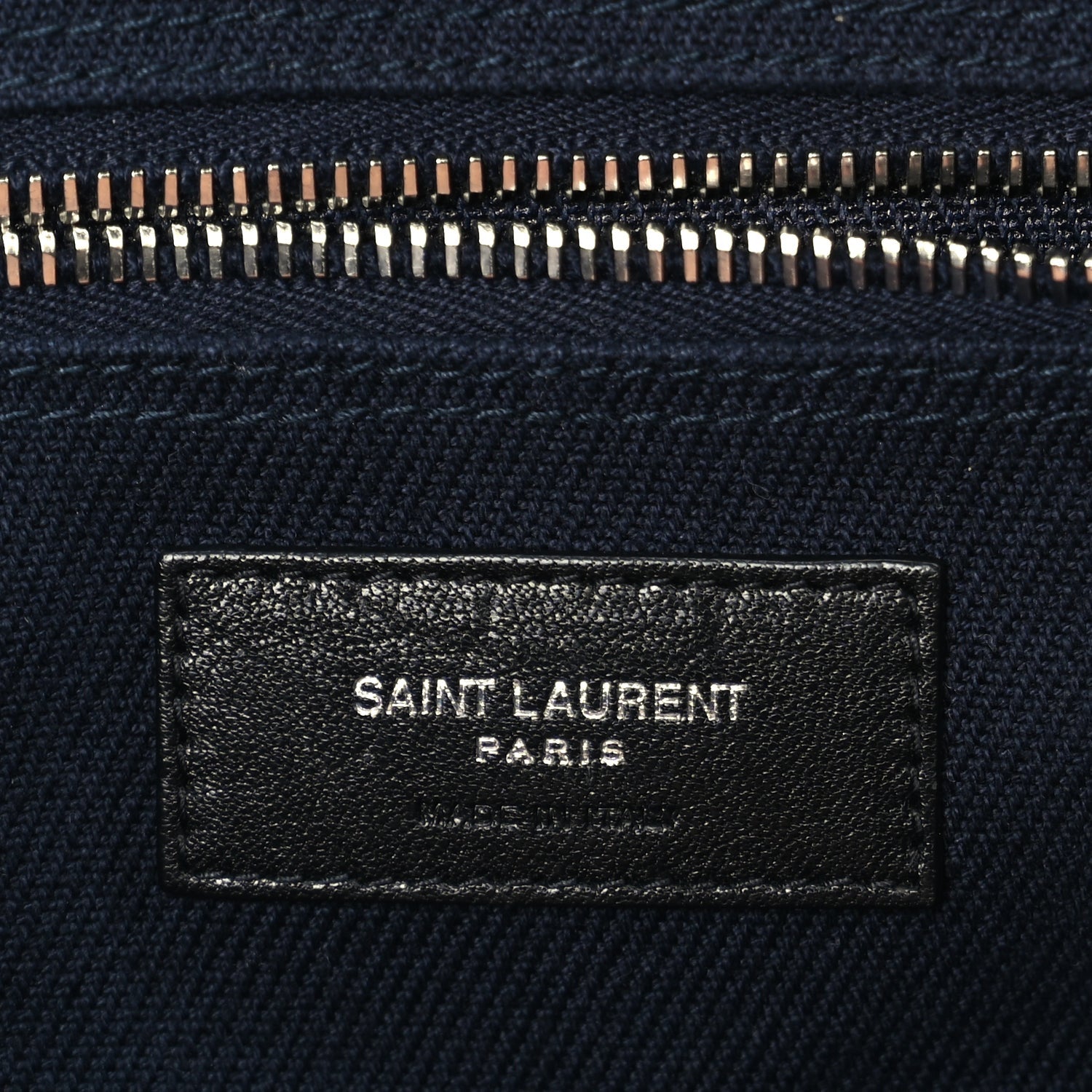 Saint Laurent Canvas Calfskin Rive Gauche North South Noe Tote Navy Black 5 of 8
