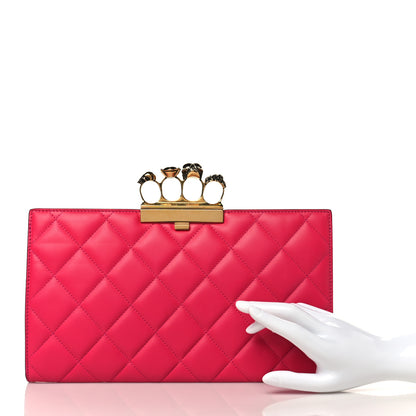 Alexander McQueen Nappa Quilted Knuckle Flat Clutch Orchid Pink 2 of 7