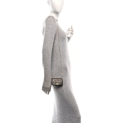 Fendi Glazed Fabric FF 1974 Nano Baguette Belt Charm Mogano Panna 2 of 7