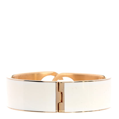 Gucci Metal Enamel Interlocking G Cuff Bracelet M White 2 of 3
