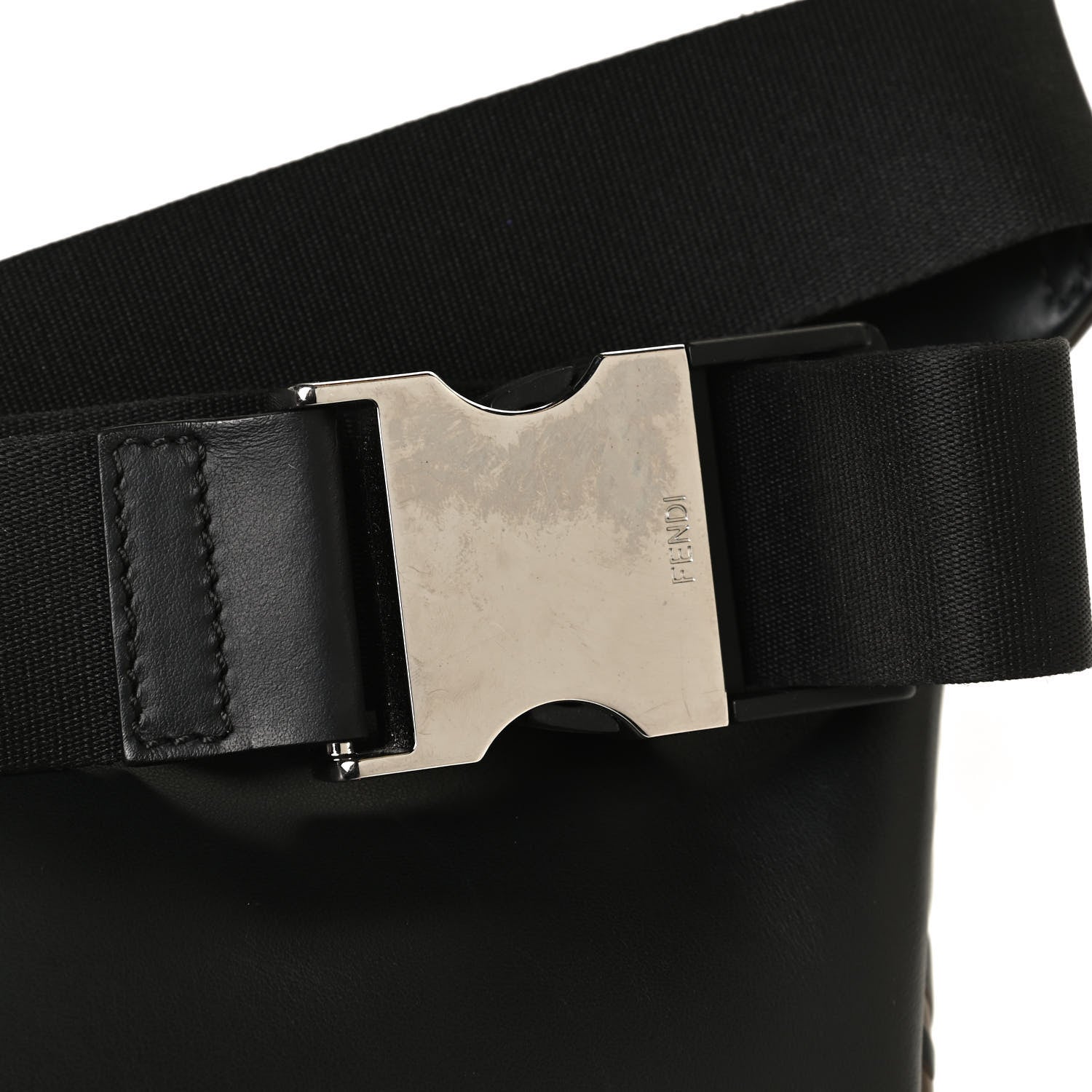 Fendi Vitello Century Bi-Color FF 1974 Embossed Belt Bag Maya Black 12 of 12